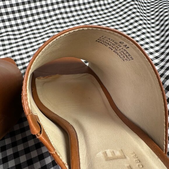 ABLE Rojas Sandal Warm Brown Leather Open Square Toe Block Heel Women's 6 - Picture 4 of 6